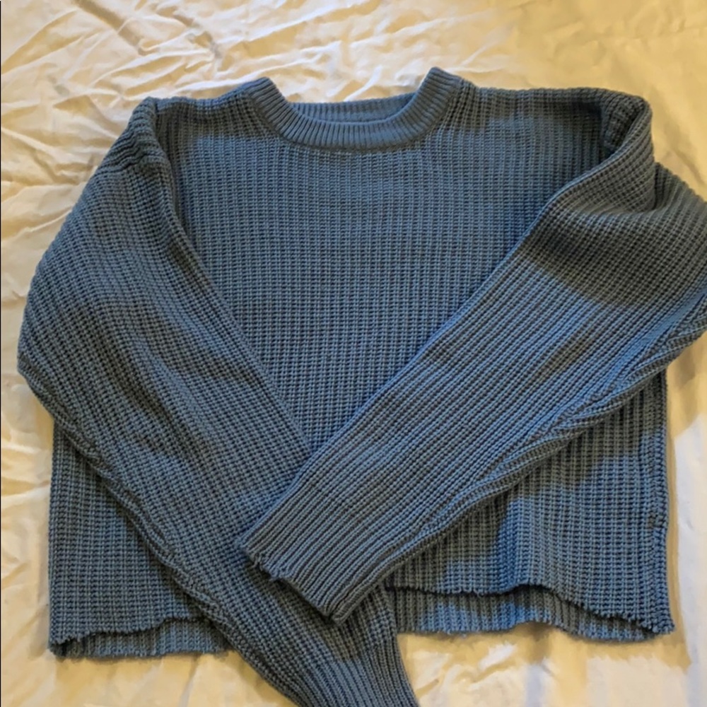 vintage baby blue crop sweater